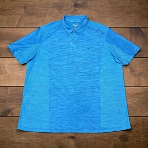 Tommy Bahama‎ IslandZone Mens XXL Blue Summer Resort Performance Polo Shirt Golf